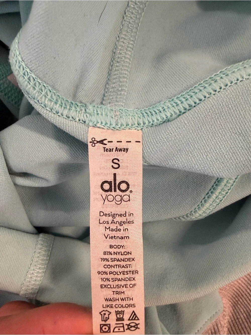 ALO Yoga Leggings in Aqua and Gray